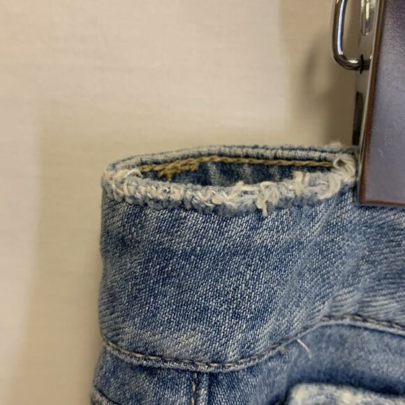 Paige Jimmy Jimmy Medium Wash Mid-Rise Distressed Cuffed Jean Shorts Size 29/US8 - Picture 11 of 15